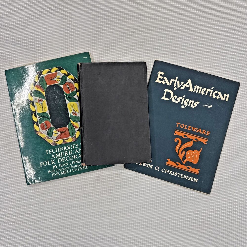 Lot of 3 Vintage Early American Toleware, Tray Painting & Folk Decoration Books